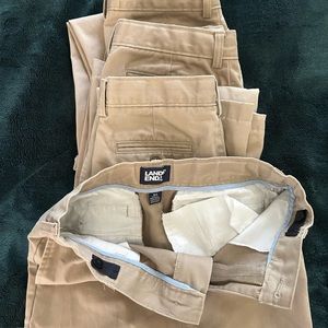 4 pairs Lands’ End uniform pants - khaki - 16 slim boys